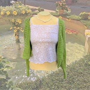 ・❥・green cable knit cardigan/sweater・❥・